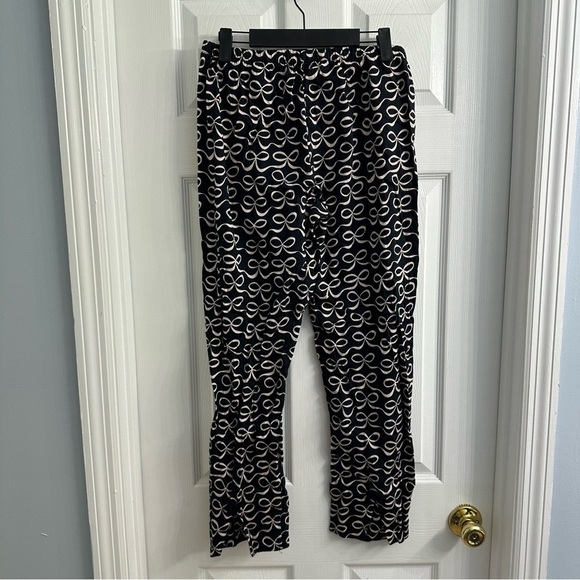 Kate Spade Pajamas Matching Set Coquette Dainty Bow Black Pink Size Medium - Picture 4 of 8